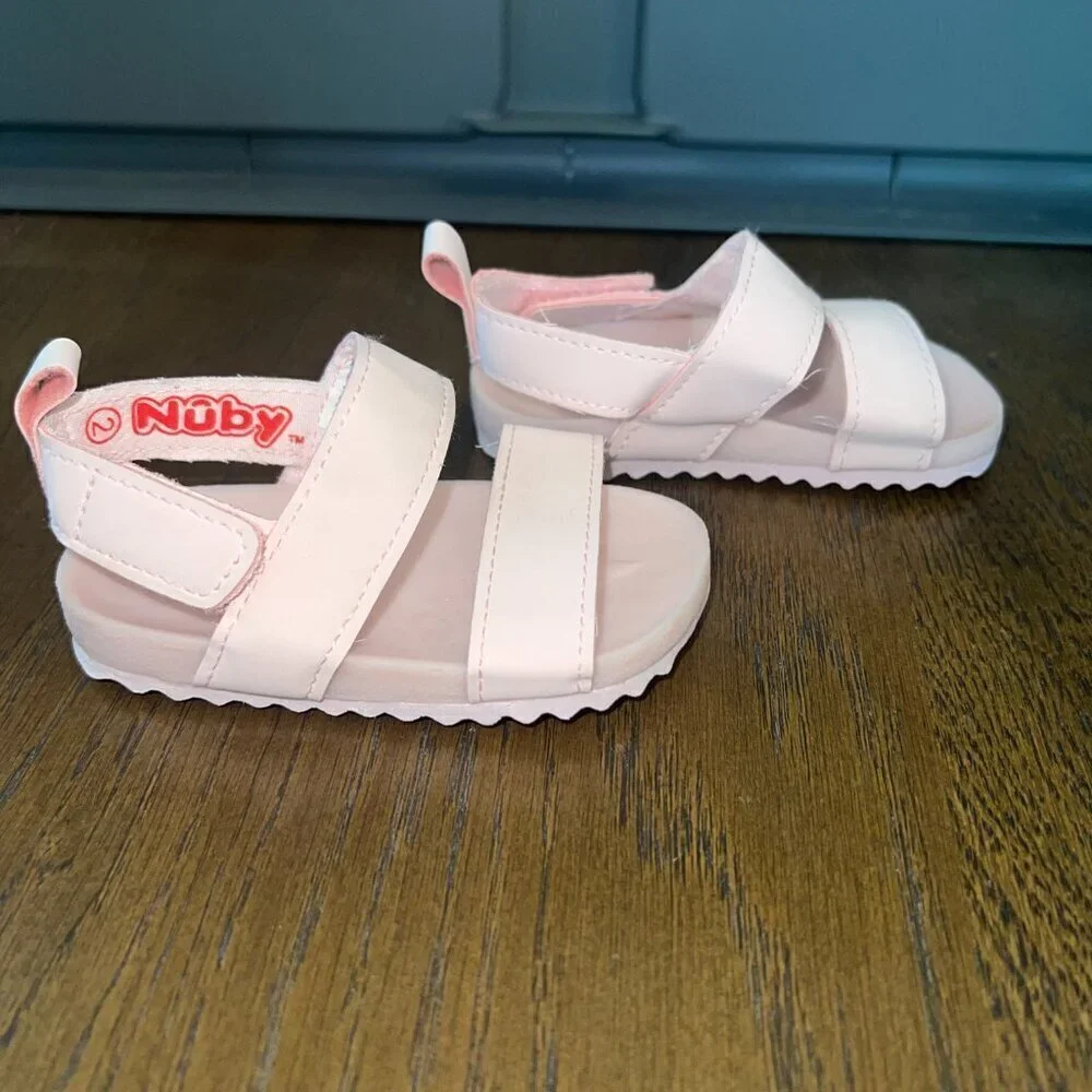Nuby Baby Girl Light Pink Strappy Sandals Size 2